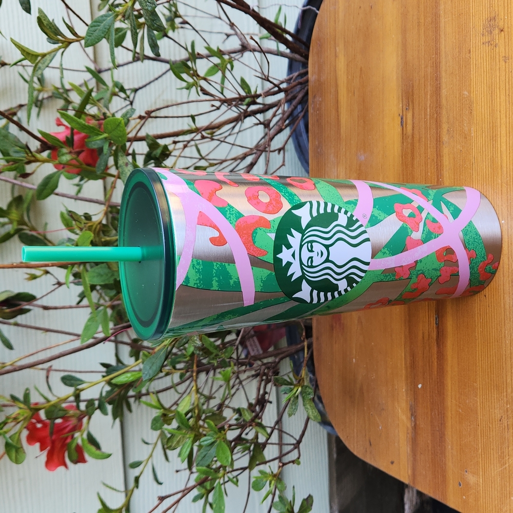 Starbucks vintage stainless steel graffiti tumbler